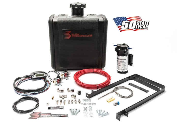 Snow Performance Stg 3 Boost Cooler Water Injection Kit TD (Red Hi-Temp Tubing and Quick Fittings) - Bull Strap