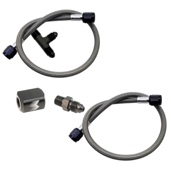 Snow Performance Water Dual Nozzle Upgrade SS Braided Line (For 4AN SS Braided Line Kit) - Bull Strap