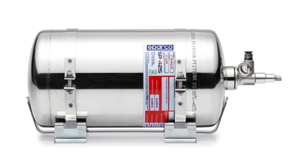 Sparco 4.25 Liter Electric Steel Extinguisher System - Bull Strap