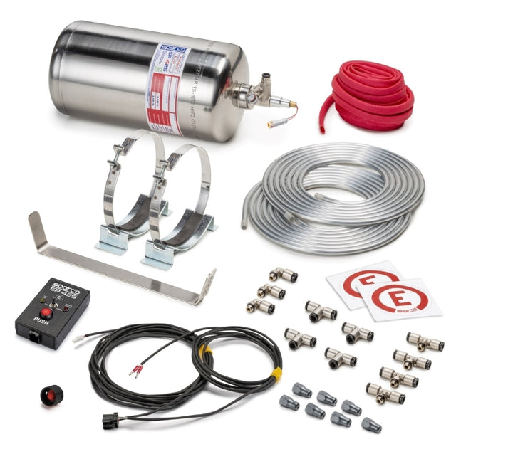 Sparco 4.25 Liter Electric Steel Extinguisher System - Bull Strap