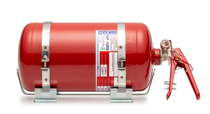 Sparco 4.25 Liter Mechanical Steel Extinguisher System - Bull Strap