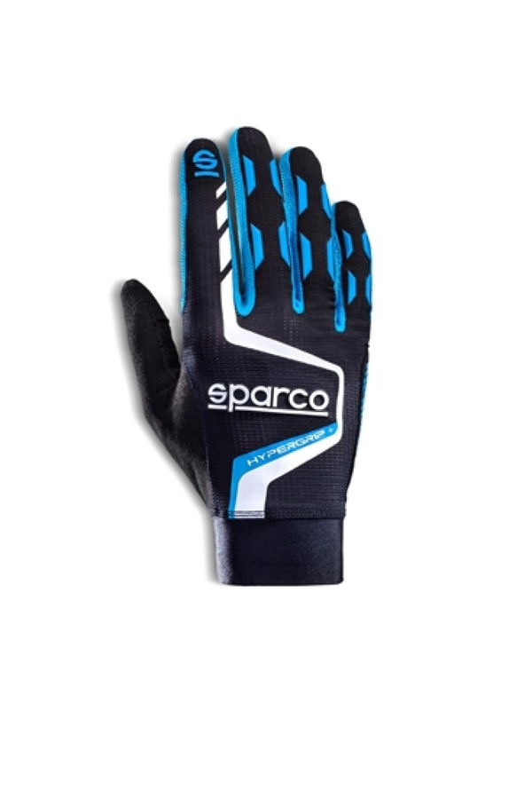 Sparco Gloves Hypergrip+ 10 Black/Blue - Bull Strap