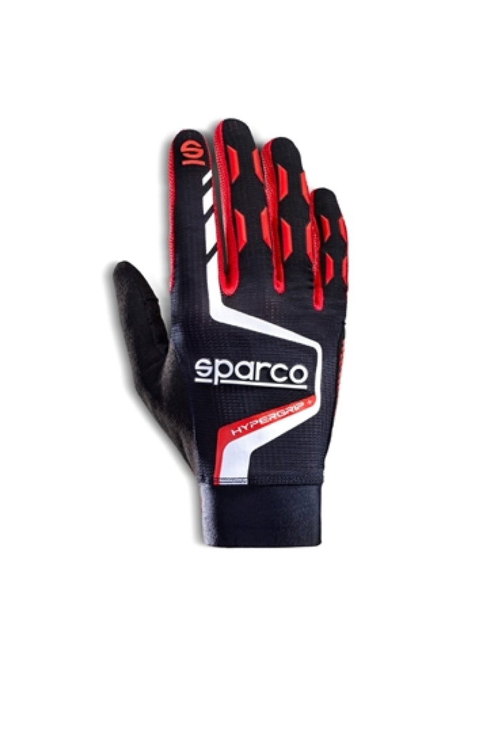 Sparco Gloves Hypergrip+ 10 Black/Red - Bull Strap