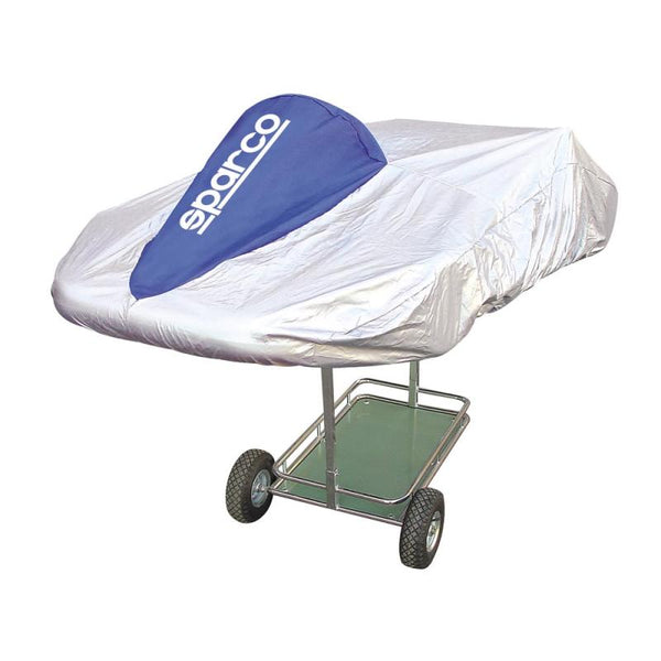 Sparco Kart Cover Silver/Blue - Bull Strap
