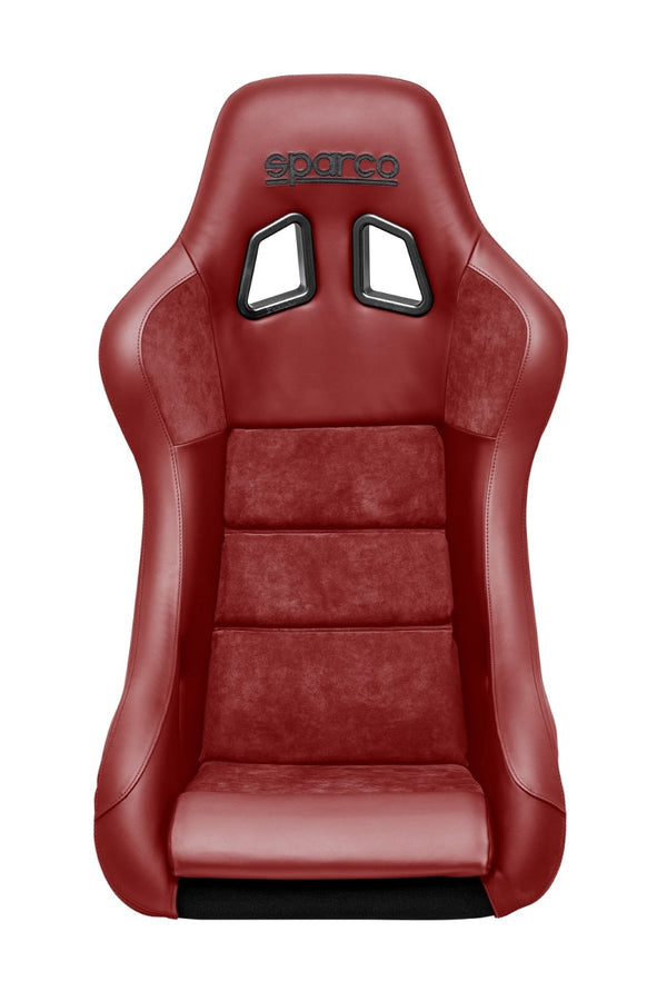 Sparco Seat QRT Performance Leather/Alcantara Red (Must Use Side Mount 600QRT) - Bull Strap