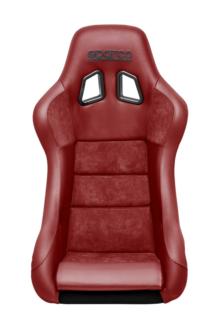Sparco Seat QRT Performance Leather/Alcantara Red (Must Use Side Mount 600QRT) - Bull Strap