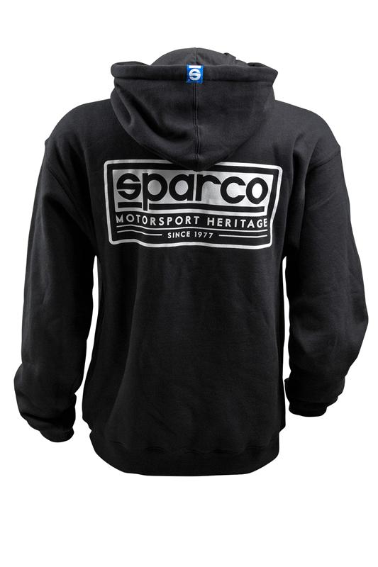 Sparco Sweatshirt Hooded Heritage Blk Me - Bull Strap