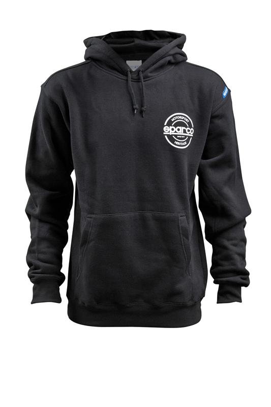 Sparco Sweatshirt Hooded S-Seal Blk Xlrg - Bull Strap