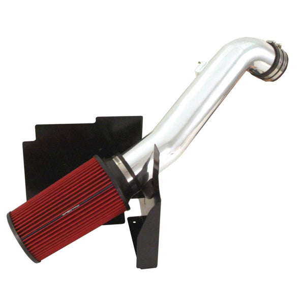 Spectre 01-04 GM Truck V8-6.6L DSL Air Intake Kit - Clear Anodized w/Red Filter - Bull Strap