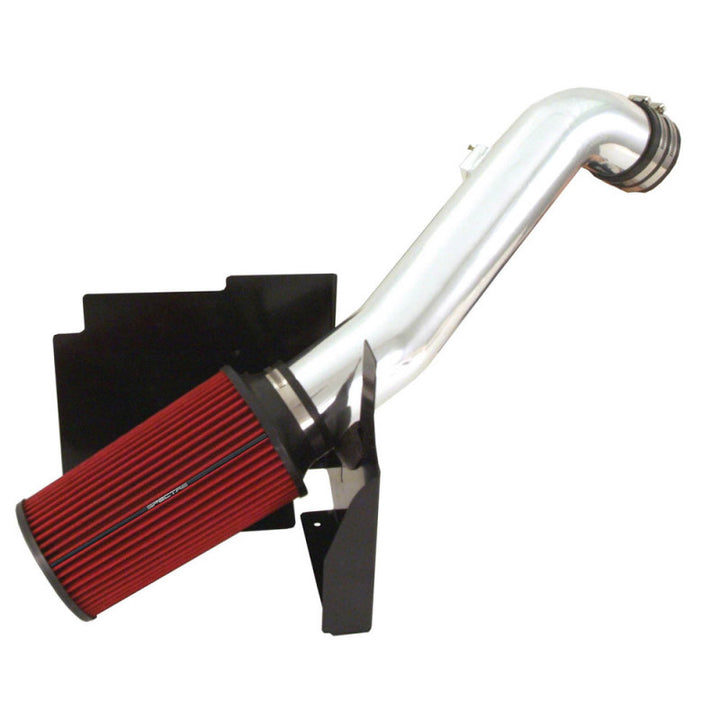 Spectre 01-04 GM Truck V8-6.6L DSL Air Intake Kit - Clear Anodized w/Red Filter - Bull Strap
