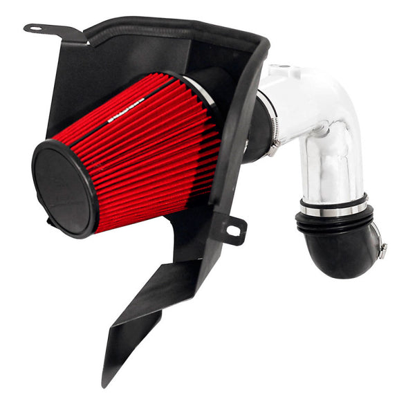 Spectre 03-07 Dodge RAM L6-5.9L DSL Air Intake Kit - Polished w/Red Filter - Bull Strap