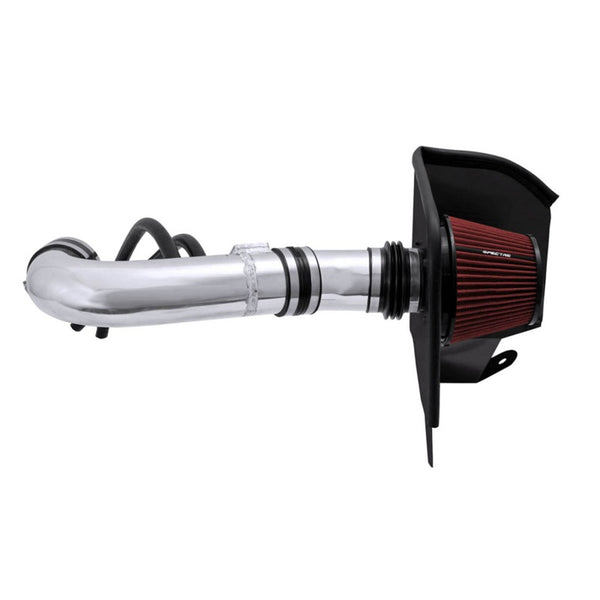 Spectre 04-14 Nissan Titan V8-5.6L F/I Air Intake Kit - Polished w/Red Filter - Bull Strap