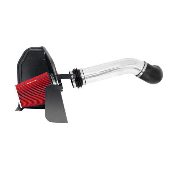 Spectre 07-08 GM Truck V8-4.8/5.3/6.0L F/I Air Intake Kit - Clear Anodized w/Red Filter - Bull Strap