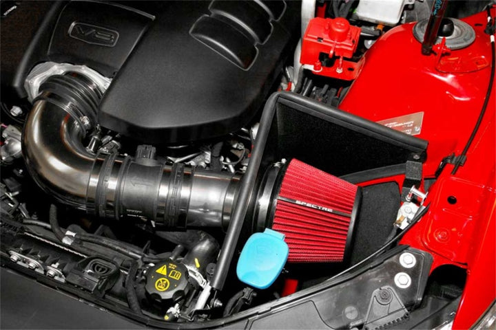 Spectre 08-09 Pontiac G8 V8-6.0/6.2L F/I Air Intake Kit - Polished w/Red Filter - Bull Strap