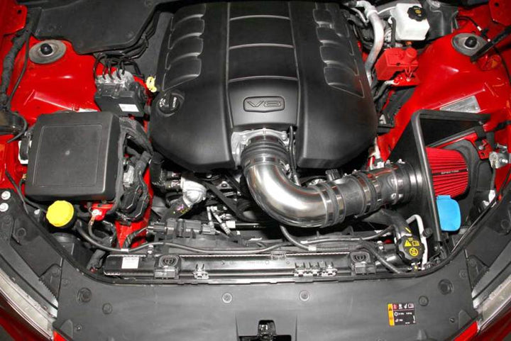 Spectre 08-09 Pontiac G8 V8-6.0/6.2L F/I Air Intake Kit - Polished w/Red Filter - Bull Strap