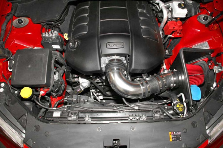 Spectre 08-09 Pontiac G8 V8-6.0/6.2L F/I Air Intake Kit - Polished w/Red Filter - Bull Strap