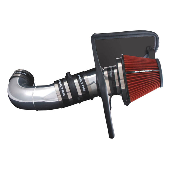 Spectre 08-09 Pontiac G8 V8-6.0L F/I Air Intake Kit - Clear Anodized w/Red Filter - Bull Strap