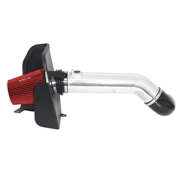 Spectre 09-12 GM Truck V8-4.8/5.3/6.0L F/I Air Intake Kit - Polished w/Red Filter - Bull Strap