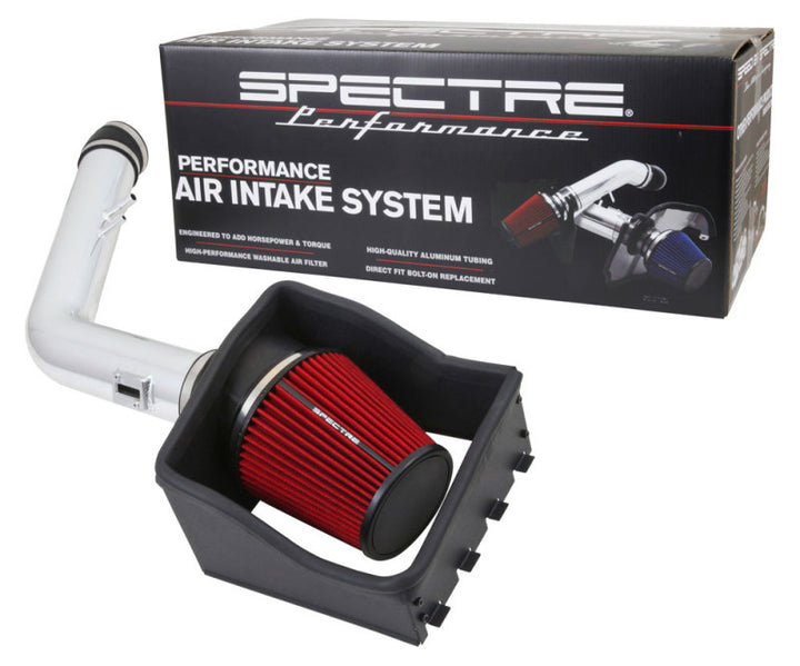 Spectre 11-14 Ford F250/350 V8-6.2L F/I Air Intake Kit - Polished w/Red Filter - Bull Strap