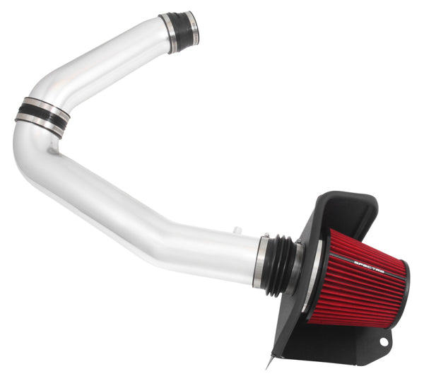 Spectre 11-15 Jeep Grand Cherokee V6-3.6L F/I Air Intake Kit - Polished w/Red Filter - Bull Strap