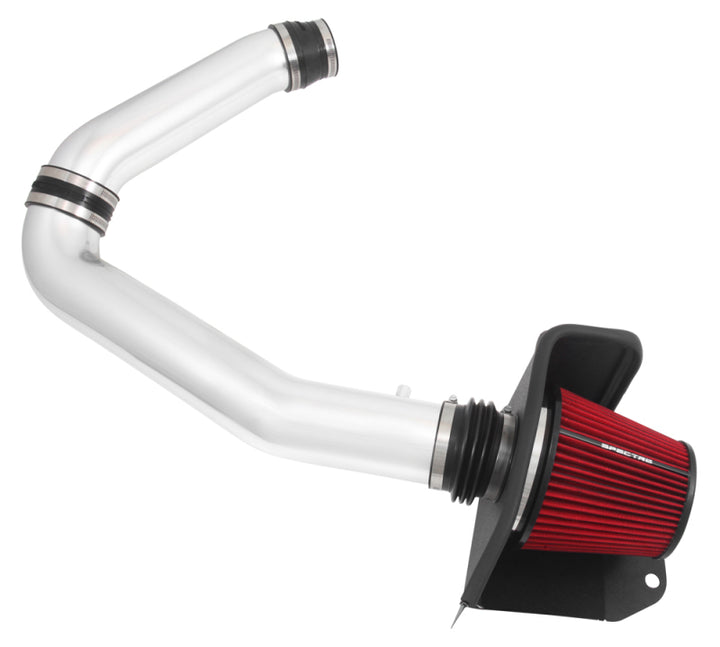 Spectre 11-15 Jeep Grand Cherokee V6-3.6L F/I Air Intake Kit - Polished w/Red Filter - Bull Strap
