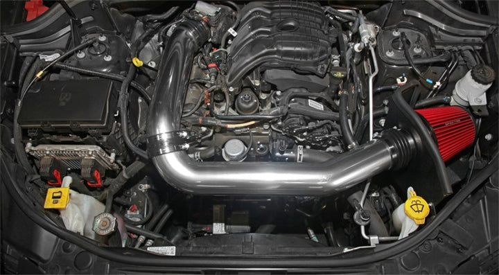 Spectre 11-15 Jeep Grand Cherokee V6-3.6L F/I Air Intake Kit - Polished w/Red Filter - Bull Strap