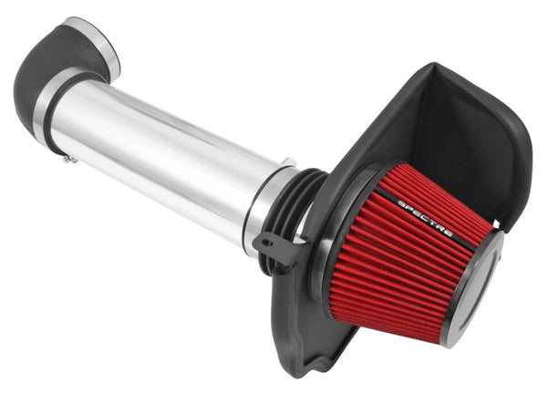 Spectre 11-17 Dodge Challenger/Charger 5.7L V8 Air Intake Kit - Polished w/Red Filter - Bull Strap