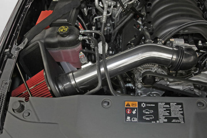 Spectre 14-15 GM Silverado/Sierra V8-5.3L F/I Air Intake Kit - Polished w/Red Filter - Bull Strap