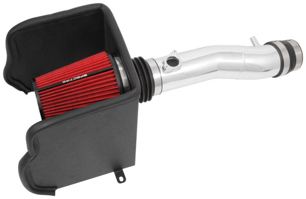 Spectre 16-18 Toyota Tacoma V6-3.5L F/I Air Intake Kit - Polished w/Red Filter - Bull Strap