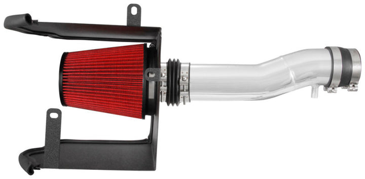Spectre 16-18 Toyota Tacoma V6-3.5L F/I Air Intake Kit - Polished w/Red Filter - Bull Strap