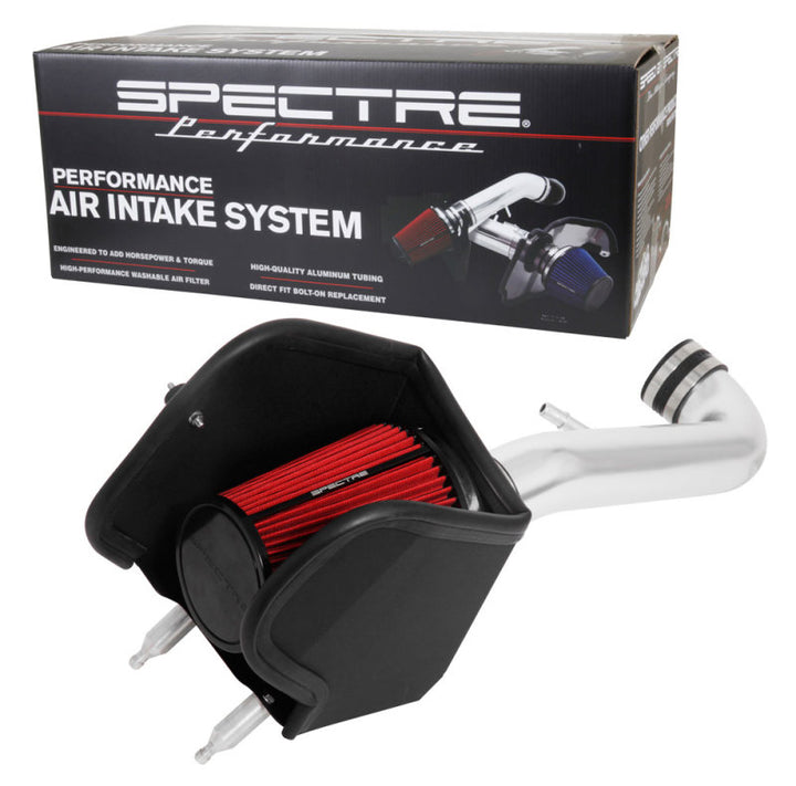 Spectre 2018 Jeep Wrangler V6-3.6L F/I Air Intake Kit - Polished w/Red Filter - Bull Strap