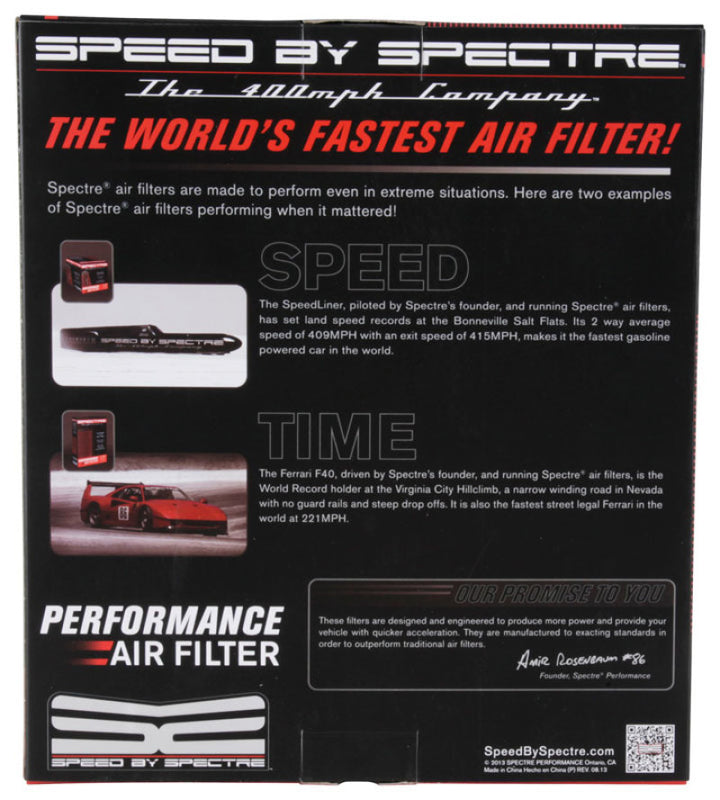 Spectre 2018 Nissan Frontier 4.0L V6 F/I Replacement Panel Air Filter - Bull Strap