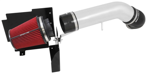 Spectre 99-07 GM Truck V8-4.8/5.3/6.0L F/I Air Intake Kit - Clear Anodized w/Red Filter - Bull Strap