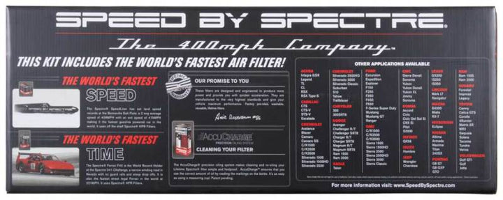 Spectre 99-07 GM Truck V8-4.8/5.3/6.0L F/I Air Intake Kit - Clear Anodized w/Red Filter - Bull Strap