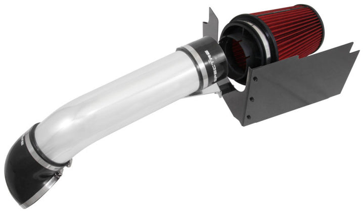 Spectre 99-07 GM Truck V8-4.8/5.3/6.0L F/I Air Intake Kit - Clear Anodized w/Red Filter - Bull Strap