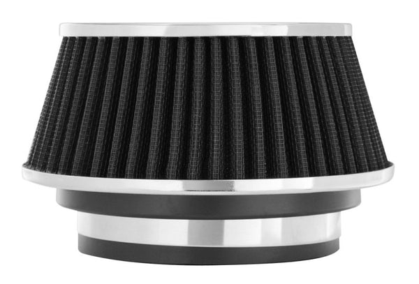 Spectre Adjustable Conical Air Filter 2-1/2in. Tall (Fits 3in. / 3-1/2in. / 4in. Tubes) - Black - Bull Strap