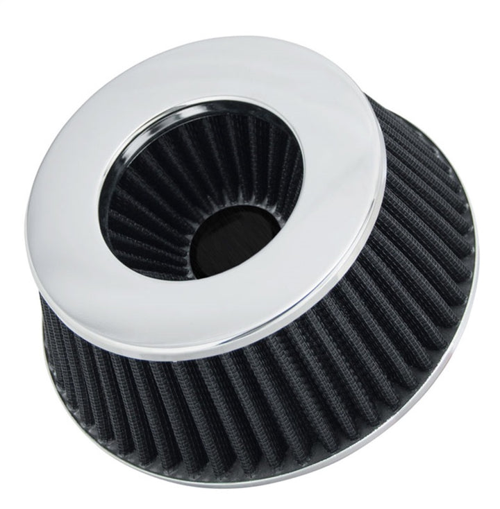 Spectre Adjustable Conical Air Filter 2-1/2in. Tall (Fits 3in. / 3-1/2in. / 4in. Tubes) - Black - Bull Strap
