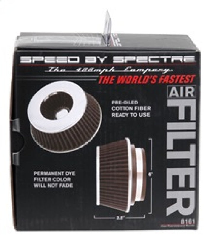 Spectre Adjustable Conical Air Filter 2-1/2in. Tall (Fits 3in. / 3-1/2in. / 4in. Tubes) - Black - Bull Strap