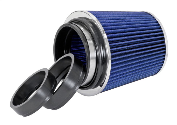 Spectre Adjustable Conical Air Filter 5-1/2in. Tall (Fits 3in. / 3-1/2in. / 4in. Tubes) - Blue - Bull Strap