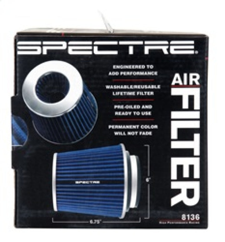Spectre Adjustable Conical Air Filter 5-1/2in. Tall (Fits 3in. / 3-1/2in. / 4in. Tubes) - Blue - Bull Strap