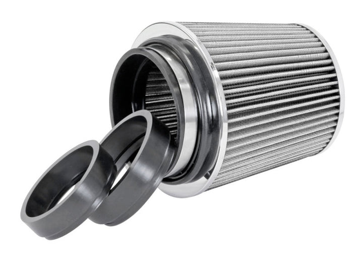 Spectre Adjustable Conical Air Filter 5-1/2in. Tall (Fits 3in. / 3-1/2in. / 4in. Tubes) - White - Bull Strap