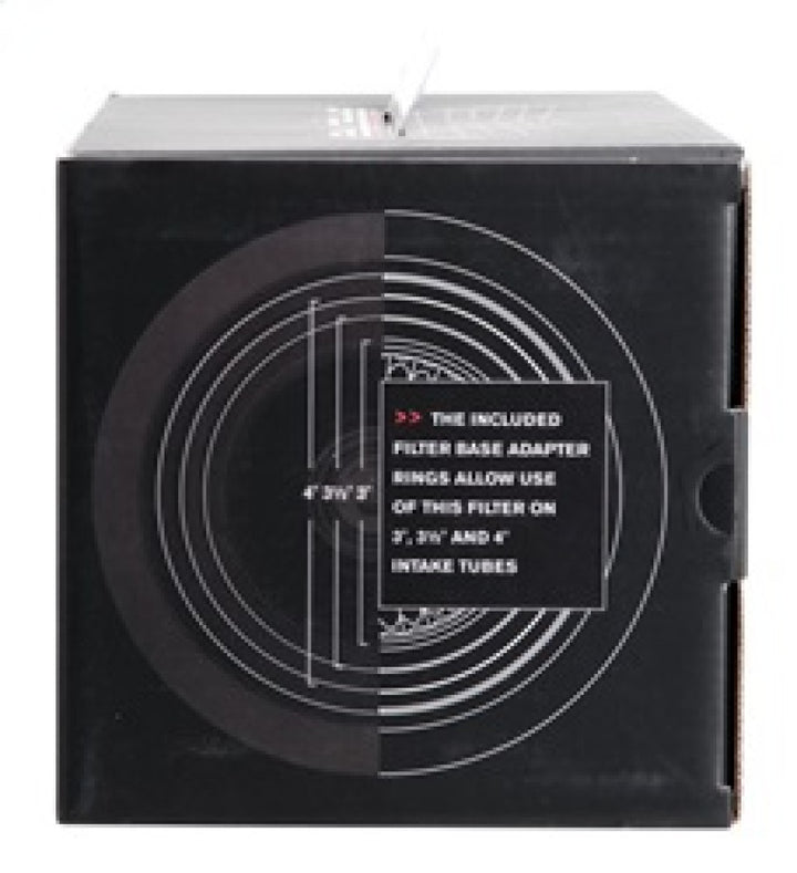 Spectre Adjustable Conical Air Filter 9-1/2in. Tall (Fits 3in. / 3-1/2in. / 4in. Tubes) - Black - Bull Strap
