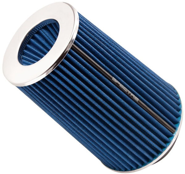 Spectre Adjustable Conical Air Filter 9-1/2in. Tall (Fits 3in. / 3-1/2in. / 4in. Tubes) - Blue - Bull Strap