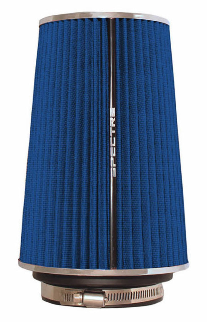Spectre Adjustable Conical Air Filter 9-1/2in. Tall (Fits 3in. / 3-1/2in. / 4in. Tubes) - Blue - Bull Strap