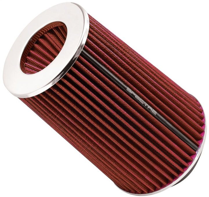 Spectre Adjustable Conical Air Filter 9-1/2in. Tall (Fits 3in. / 3-1/2in. / 4in. Tubes) - Red - Bull Strap