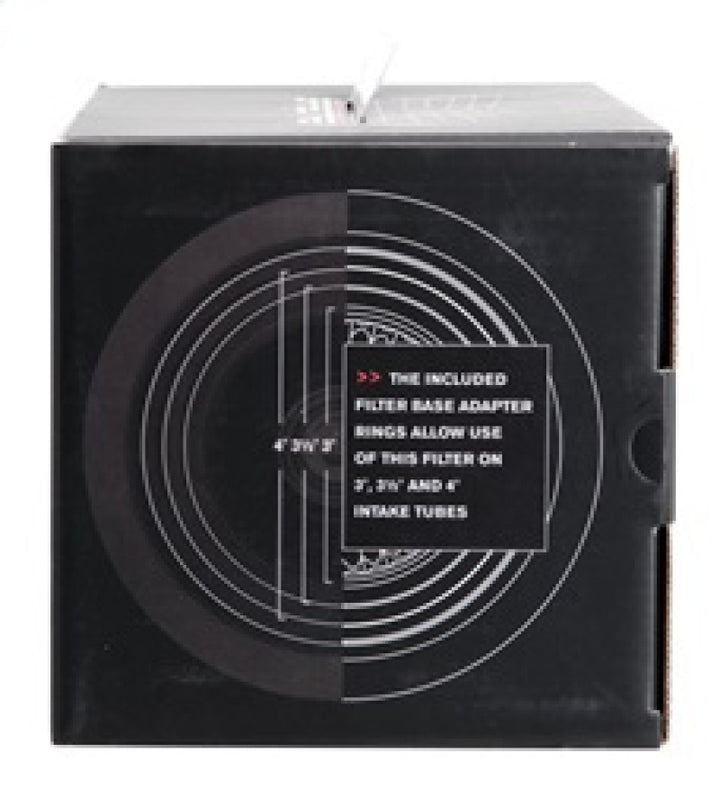 Spectre Adjustable Conical Air Filter 9-1/2in. Tall (Fits 3in. / 3-1/2in. / 4in. Tubes) - Red - Bull Strap