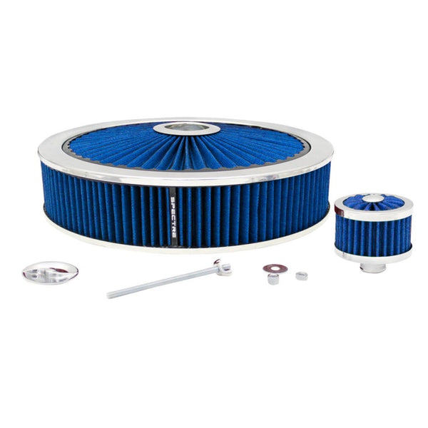Spectre ExtraFlow Filter Custom Assembly Value Pack 14in. x 3in. - Blue - Bull Strap