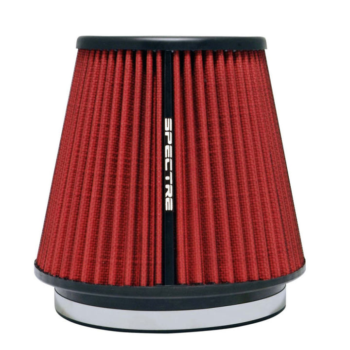 Spectre HPR Conical Air Filter 6in. Flange ID / 7.313in. Base OD / 7in. Tall - Red - Bull Strap