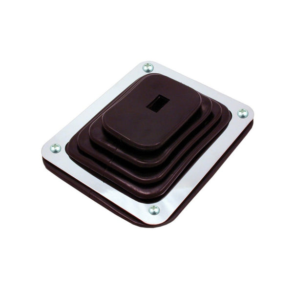 Spectre Shift Boot (Small) - Black Rubber w/Chrome Plated Steel Installation Ring - Bull Strap