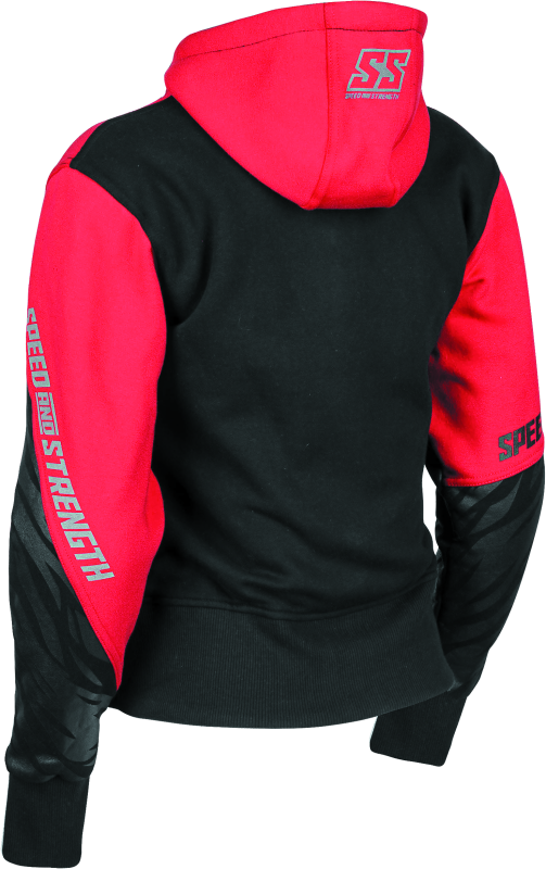 Speed and Strength Cat Outa Hell Hoody Red/Black Womens - XS - Bull Strap